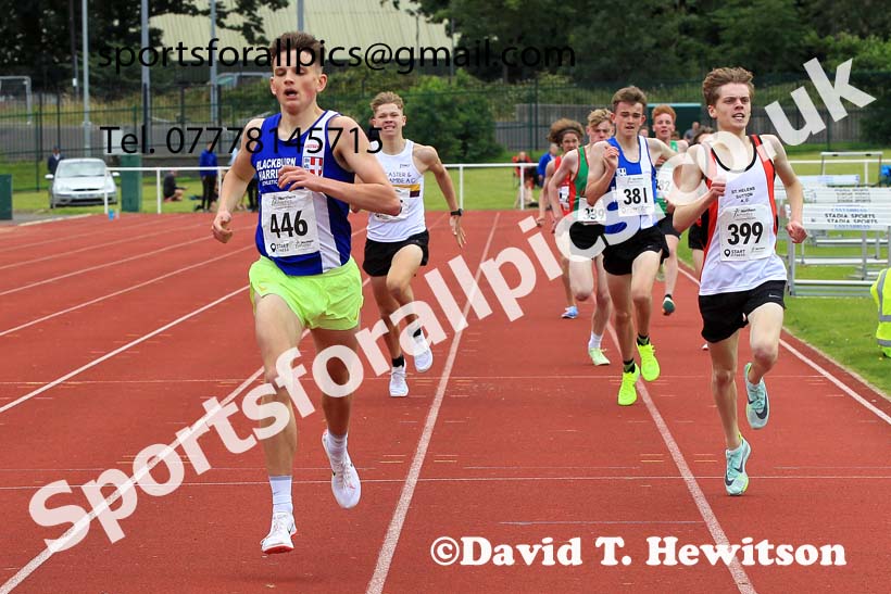 Mens under-17s 1500 metres, 2023 Northern Under-13s, Under-15s and Under-17s, Middlesbrough.  Photo: David T. Hewitson/Sports for All Pics